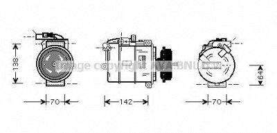 AVA QUALITY COOLING vwak087 -  Компрессор, кондиционер